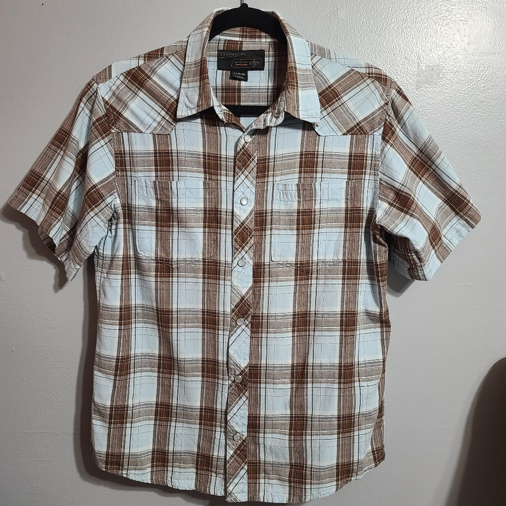 Urban Pipeline Blue, Brown Short Sleeve SZ L Boys